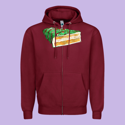 Green Christmas Cake Fa Element 1 Zipper Hoodie Designed By Fadigitalartstudio