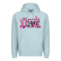 Blue Mist All you need is love Valentine's Day Premium Hoodie - FaDigitalArtStudio