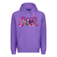 Purple All you need is love Valentine's Day Premium Hoodie - FaDigitalArtStudio