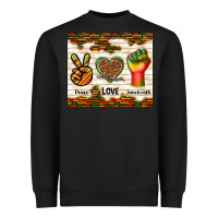 Black peace love juneteenth Heavyweight Sweatshirt - TumblerDesignByShophia