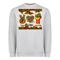 Heather Grey peace love juneteenth Heavyweight Sweatshirt - TumblerDesignByShophia