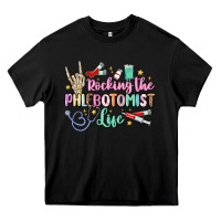 Black rocking the phlebotomist life Heavy Core Tee - MaliasSmallBusiness
