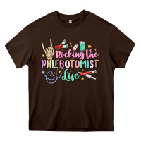 Chocolate Brown rocking the phlebotomist life Heavy Core Tee - MaliasSmallBusiness