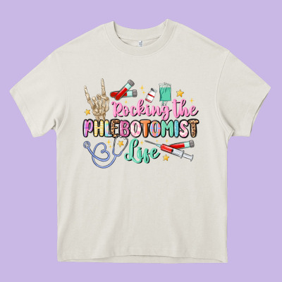 Rocking The Phlebotomist Life Heavy Core Tee Designed By Maliassmallbusiness