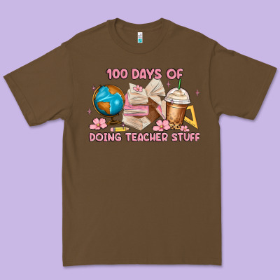 100 Days Of Doing Teacher Stuff Premium Tee Designed By Maliassmallbusiness