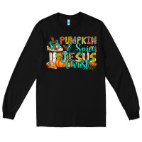 Black Pumpkin spice and Jesus Christ Long Sleeve Tee - RanaPortraitStore