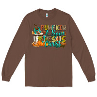 Chestnut Pumpkin spice and Jesus Christ Long Sleeve Tee - RanaPortraitStore