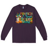 Plum Pumpkin spice and Jesus Christ Long Sleeve Tee - RanaPortraitStore