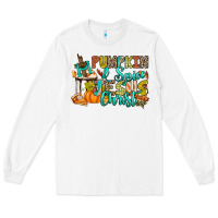 White Pumpkin spice and Jesus Christ Long Sleeve Tee - RanaPortraitStore