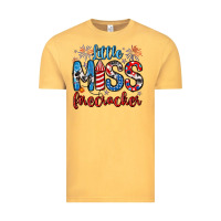 Vintage Mustard little miss firecracker 4th of july Vintage Tee - Artiststas