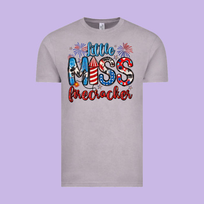 Little Miss Firecracker 4th Of July Vintage Tee Designed By Artiststas