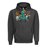 Charcoal Heather x ray tech Zipper Hoodie - OliviaCreatesArt