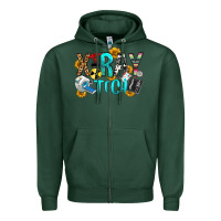 Sports Green x ray tech Zipper Hoodie - OliviaCreatesArt