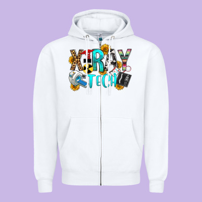 X Ray Tech Zipper Hoodie Designed By Oliviacreatesart