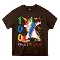 Chocolate Brown 100 days of school Heavy Core Tee - MaliasSmallBusiness