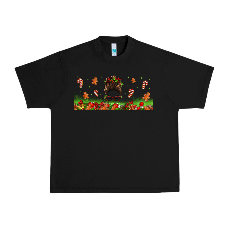 Christmas Mama Messy Bun Urban Heavy Tee by Jasminsmagicworld | Teevron