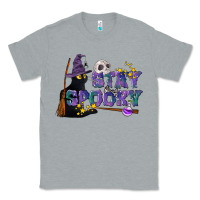 Heather Grey Stay Spooky With Black Cat Classic Tee - LillyAllenDesigns