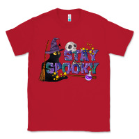 Red Stay Spooky With Black Cat Classic Tee - LillyAllenDesigns