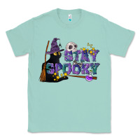 Seafoam Stay Spooky With Black Cat Classic Tee - LillyAllenDesigns