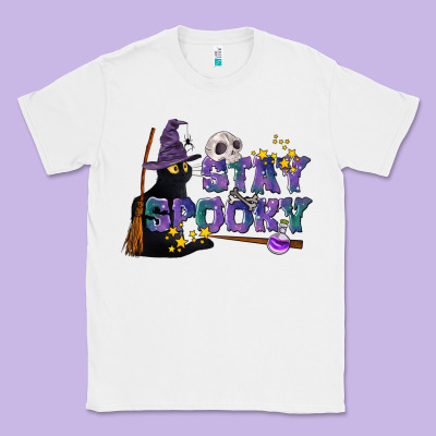 Stay Spooky With Black Cat Classic Tee Designed By Lillyallendesigns