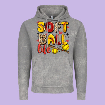 Softball Life Vintage Hoodie Designed By Artiststas