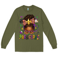 Army Green mardi gras principal afro messy bun Long Sleeve Tee - texasbilliewilder