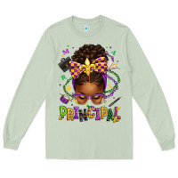 Matcha mardi gras principal afro messy bun Long Sleeve Tee - texasbilliewilder