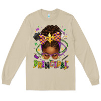 Mushroom mardi gras principal afro messy bun Long Sleeve Tee - texasbilliewilder