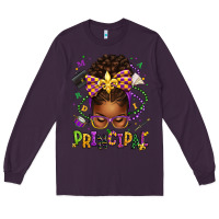 Plum mardi gras principal afro messy bun Long Sleeve Tee - texasbilliewilder