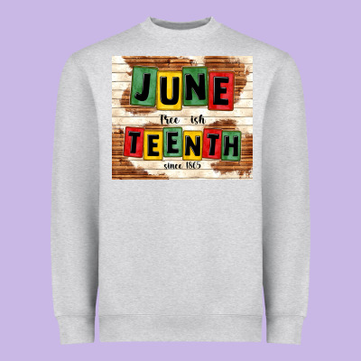 Juneteenth Free Ish Since 1865 Heavyweight Sweatshirt Designed By Tumblerdesignbyshophia