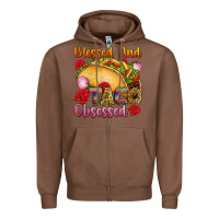 Chestnut Blessed and taco obsessed Mexico Zipper Hoodie - FaDigitalArtStudio
