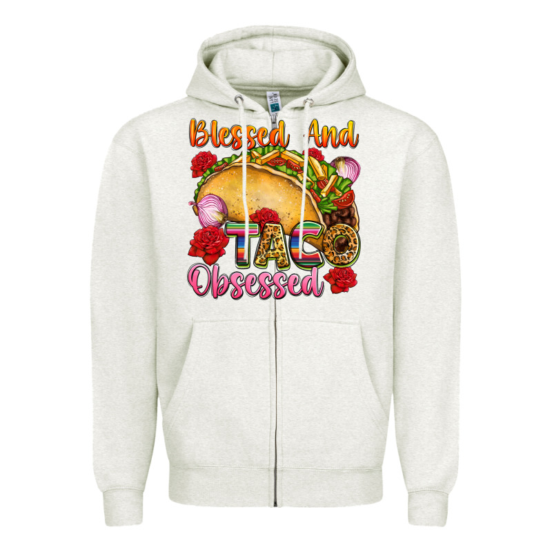 Blessed And Taco Obsessed Mexico Zipper Hoodie by FaDigitalArtStudio | Teevron