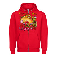 Red Blessed and taco obsessed Mexico Zipper Hoodie - FaDigitalArtStudio