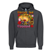 Smoke Blessed and taco obsessed Mexico Zipper Hoodie - FaDigitalArtStudio