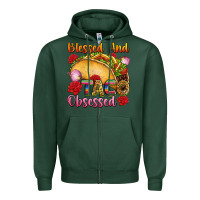 Sports Green Blessed and taco obsessed Mexico Zipper Hoodie - FaDigitalArtStudio
