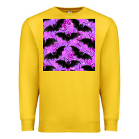 Lemon halloween bat and stars seamless pattern Premium Sweatshirt - BundleAndBundleShop