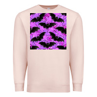 Pale Pink halloween bat and stars seamless pattern Premium Sweatshirt - BundleAndBundleShop