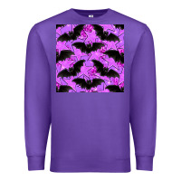 Purple halloween bat and stars seamless pattern Premium Sweatshirt - BundleAndBundleShop