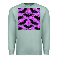 Seafoam halloween bat and stars seamless pattern Premium Sweatshirt - BundleAndBundleShop