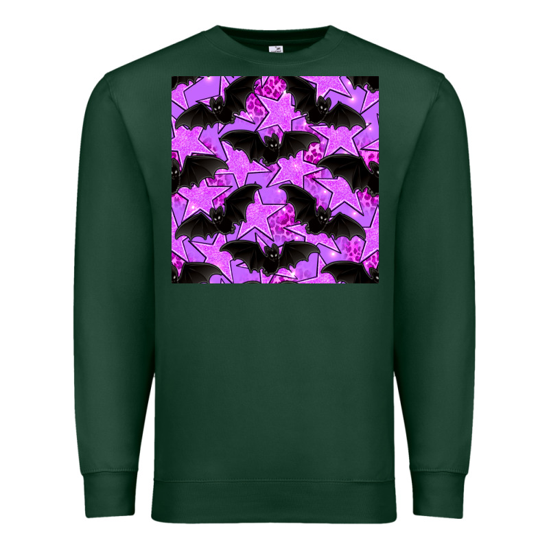 Halloween Bat And Stars Seamless Pattern Premium Sweatshirt by BundleAndBundleShop | Teevron
