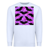 White halloween bat and stars seamless pattern Premium Sweatshirt - BundleAndBundleShop