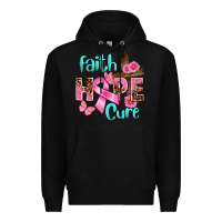 Black Faith hope cure Breast Cancer Premium Hoodie - FaDigitalArtStudio