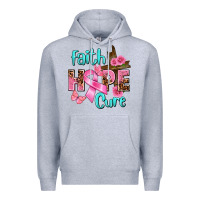 Heather Grey Faith hope cure Breast Cancer Premium Hoodie - FaDigitalArtStudio