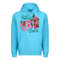Ocean Blue Faith hope cure Breast Cancer Premium Hoodie - FaDigitalArtStudio