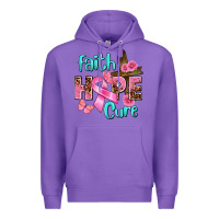 Purple Faith hope cure Breast Cancer Premium Hoodie - FaDigitalArtStudio
