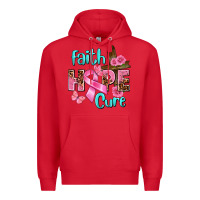 Red Faith hope cure Breast Cancer Premium Hoodie - FaDigitalArtStudio