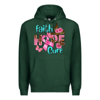Sports Green Faith hope cure Breast Cancer Premium Hoodie - FaDigitalArtStudio