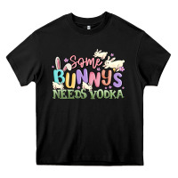 Black some bunnys needs vodka Heavy Core Tee - MaliasSmallBusiness