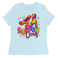 Baby Blue support drag pride Ladies Tee - MaliasSmallBusiness