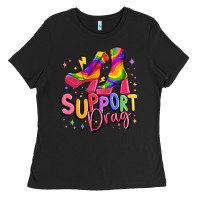 Black support drag pride Ladies Tee - MaliasSmallBusiness